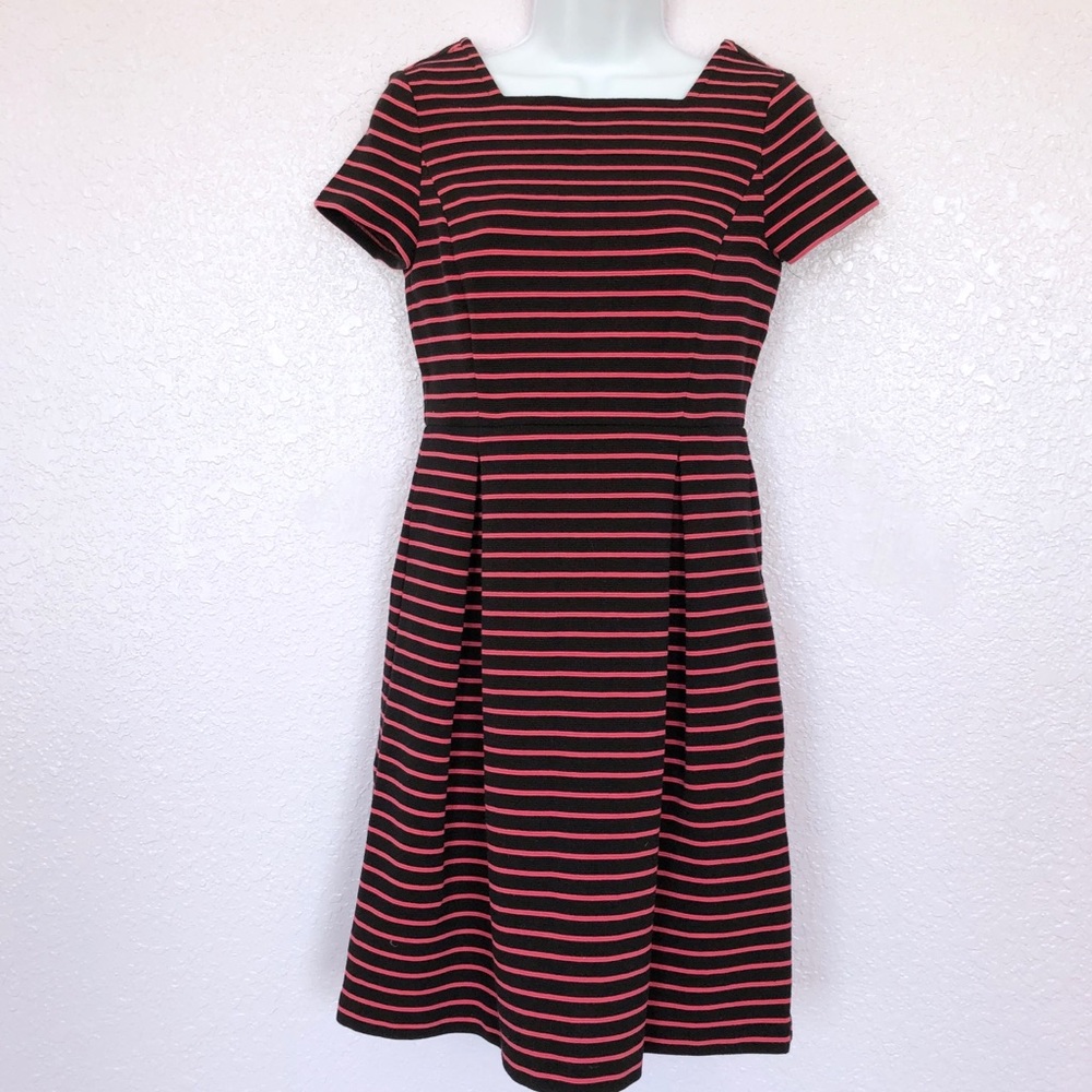 Talbots pink and black stripe dress 2P - Picture 2 of 8